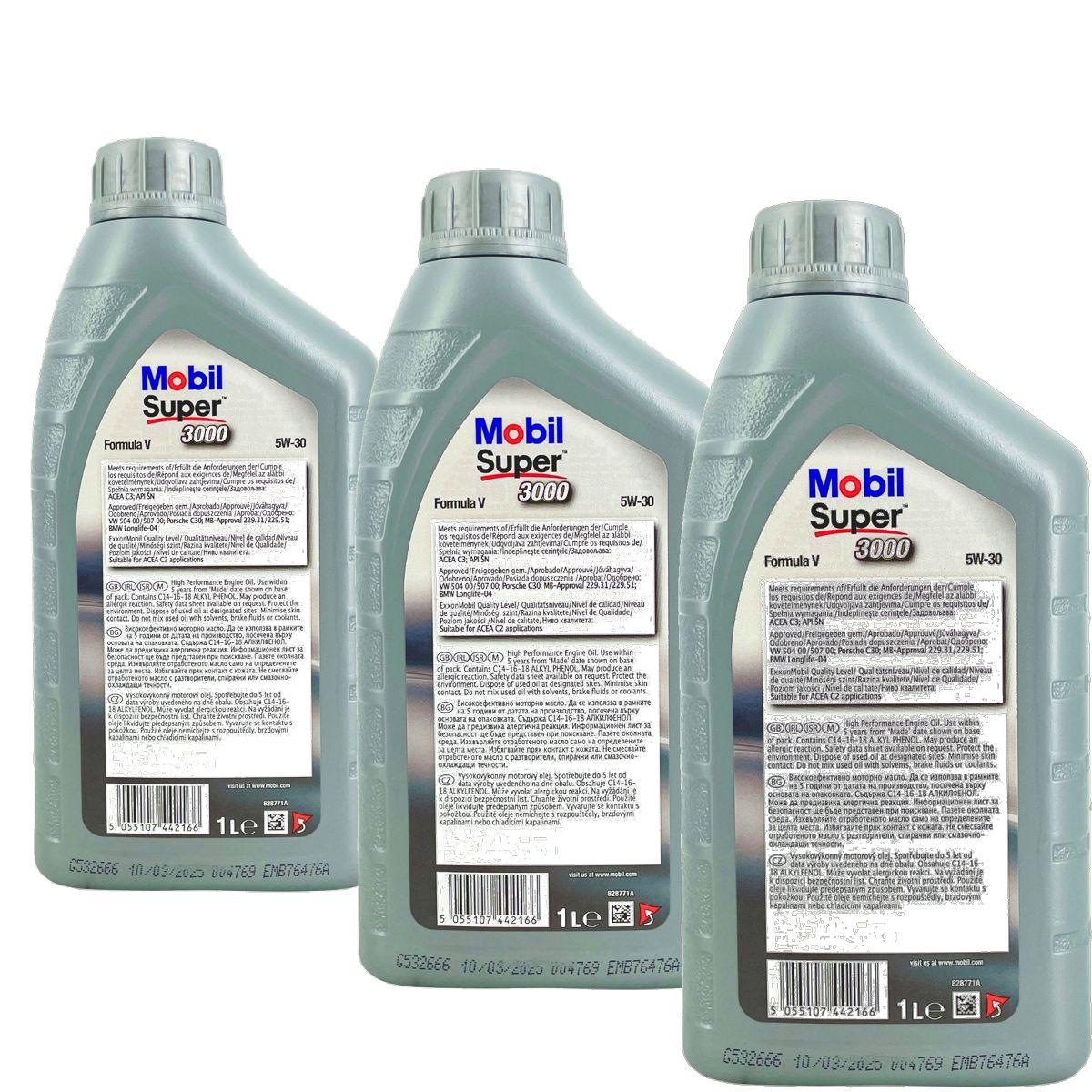 Mobil Super 3000 Formula V 5W-30 3x1 Liter
