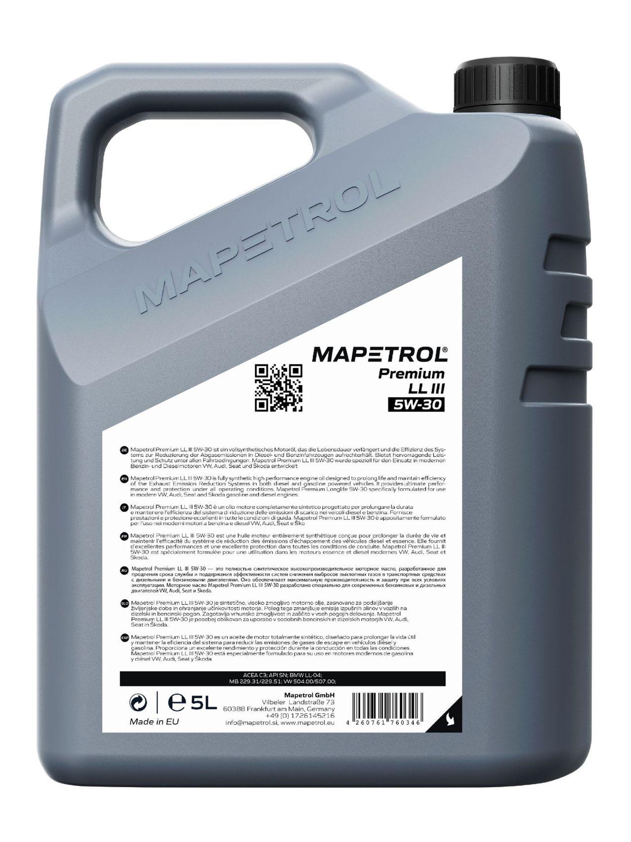 Mapetrol Premium LL III 5W-30 5 Liter