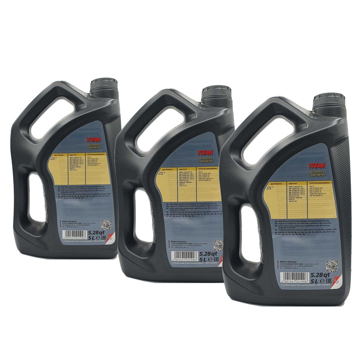 Fuchs Titan GT1 Flex 3 5W-40 3x5 Liter