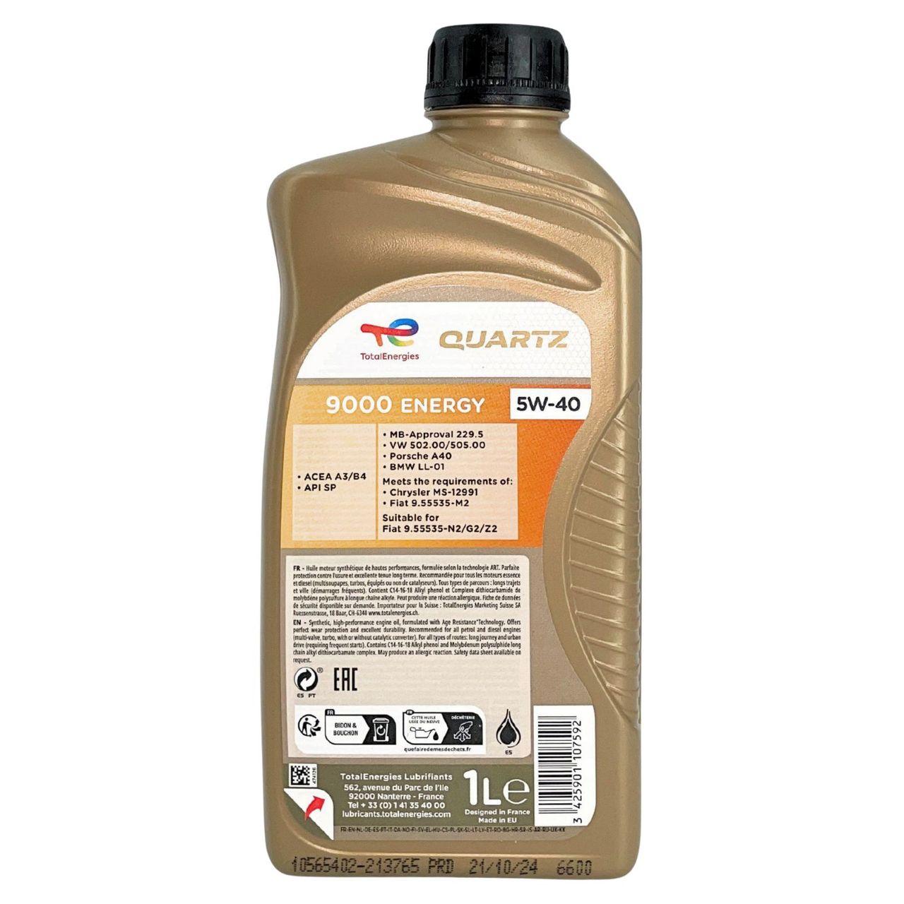 Total Quartz 9000 Energy 5W-40 1 Liter