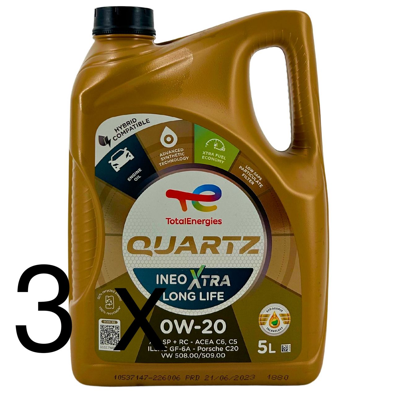 Total Quartz Ineo Xtra Longlife 0W-20 3x5 Liter