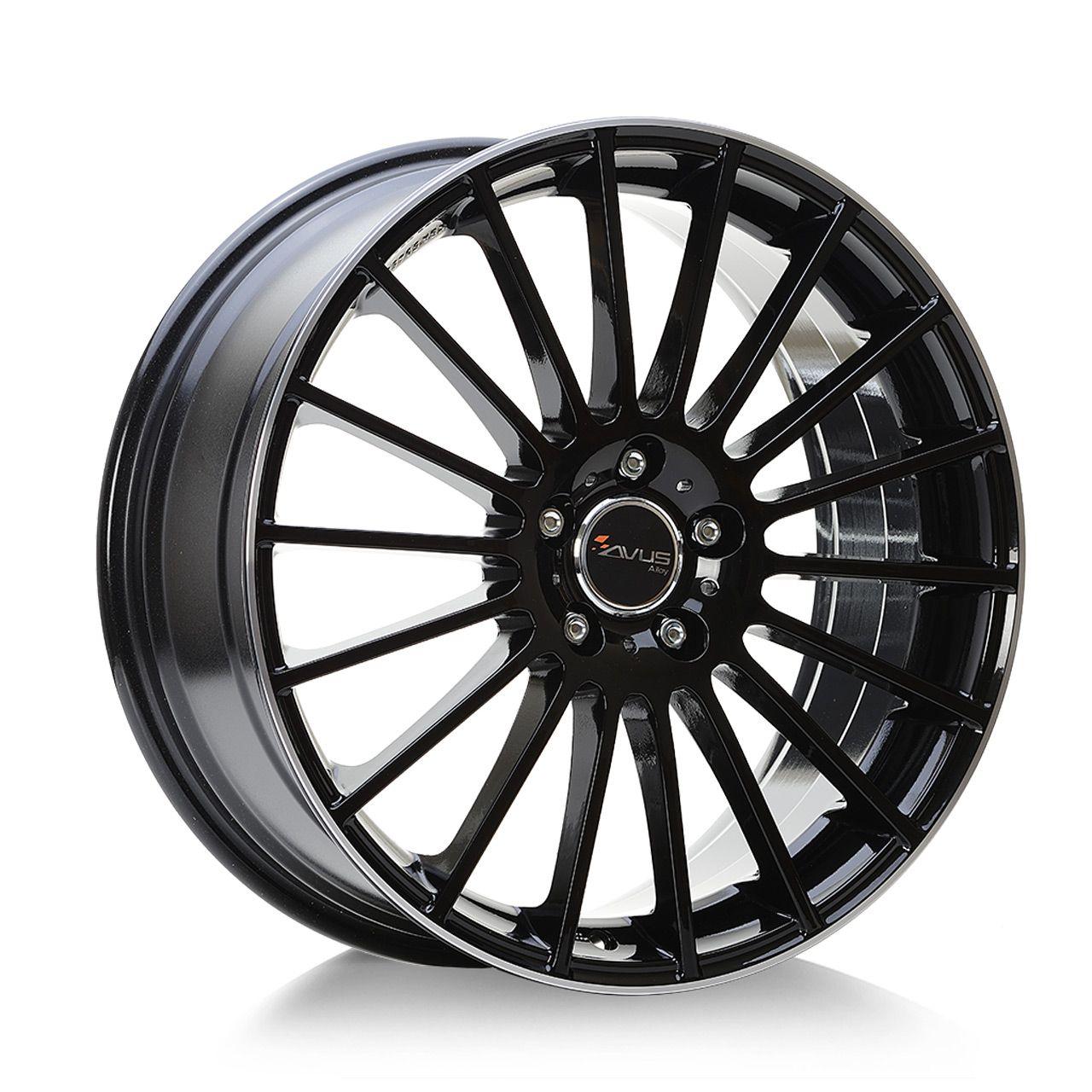 AVUS RACING AC-M03 black polished lip 7.5Jx18 5x114 ET48