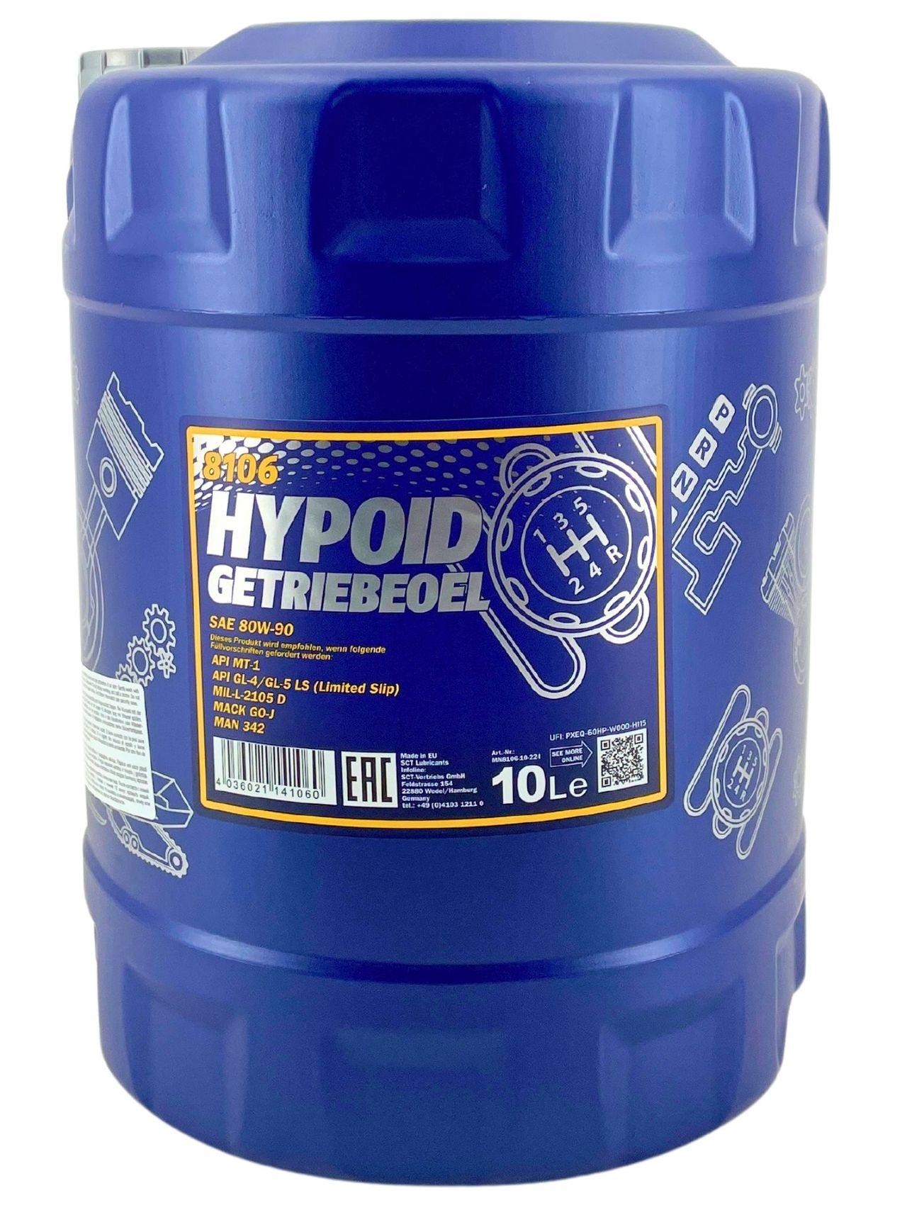 Mannol Hypoid Gear Oil Getriebeöl 80W-90 GL-4/GL-5 LS 10 Liter