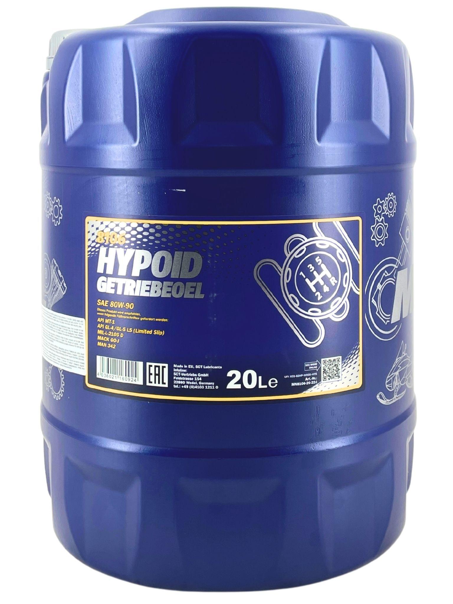 Mannol Hypoid Gear Oil Getriebeöl 80W-90 GL-4/GL-5 LS 20 Liter