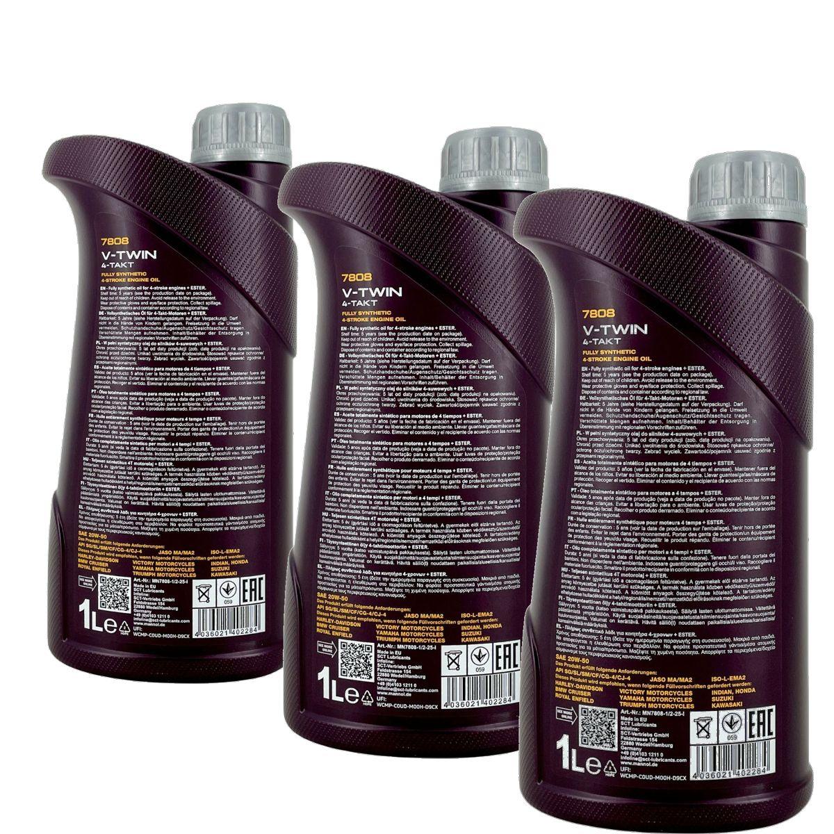 Mannol V-Twin 4-Takt 20W-50 3x1 Liter