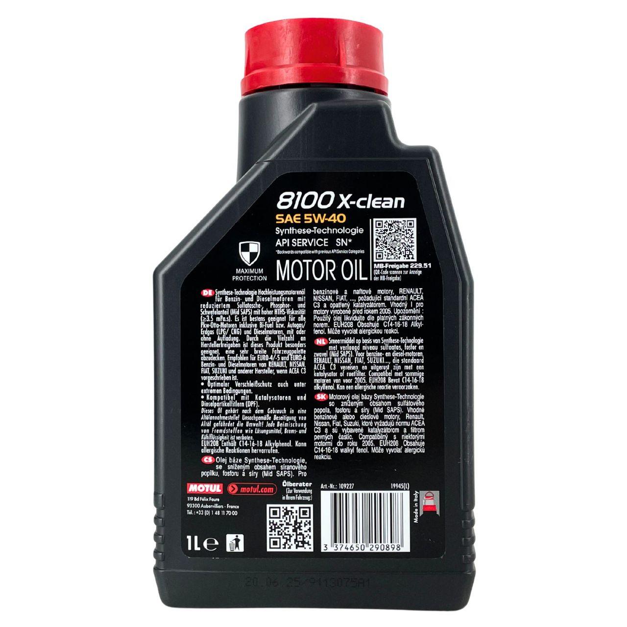 Motul 8100 X-clean 5W-40 1 Liter