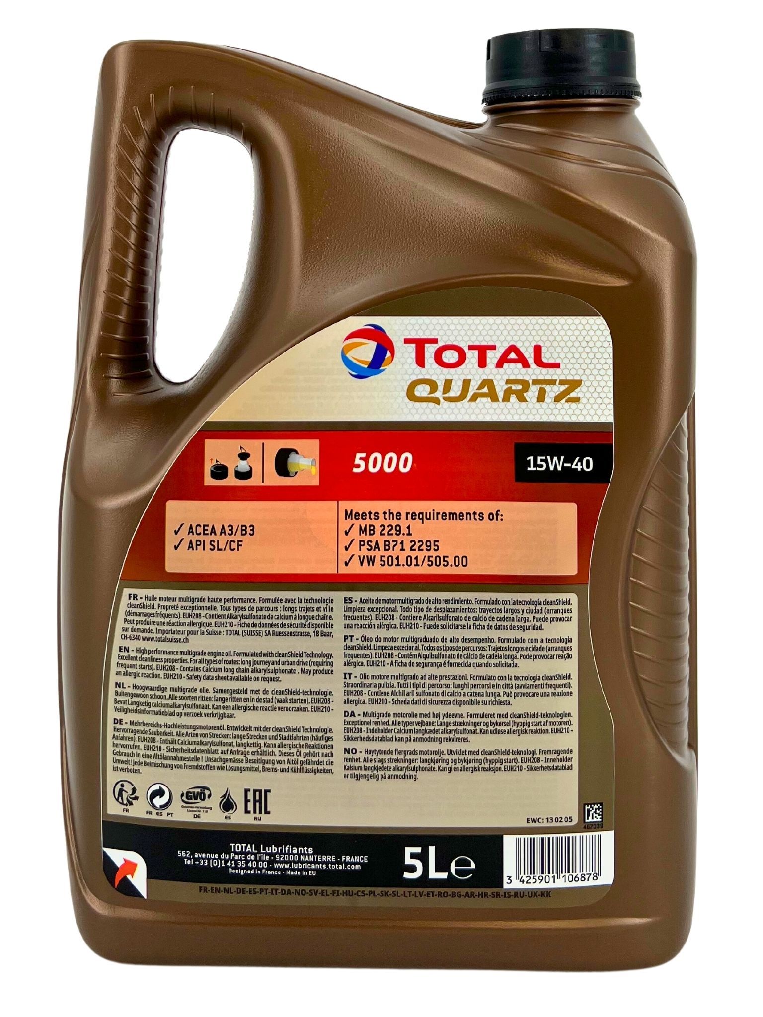 Total Quartz 5000 15W-40 5 Liter