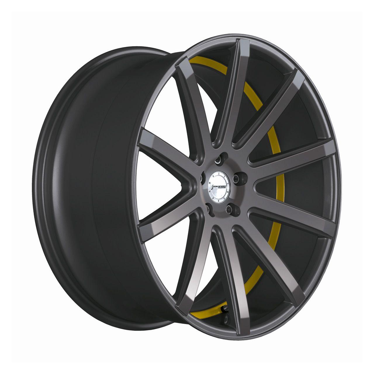 CORSPEED DEVILLE Gunmetal/ undercut Color Trim gelb 10.5Jx22 5x112 ET15