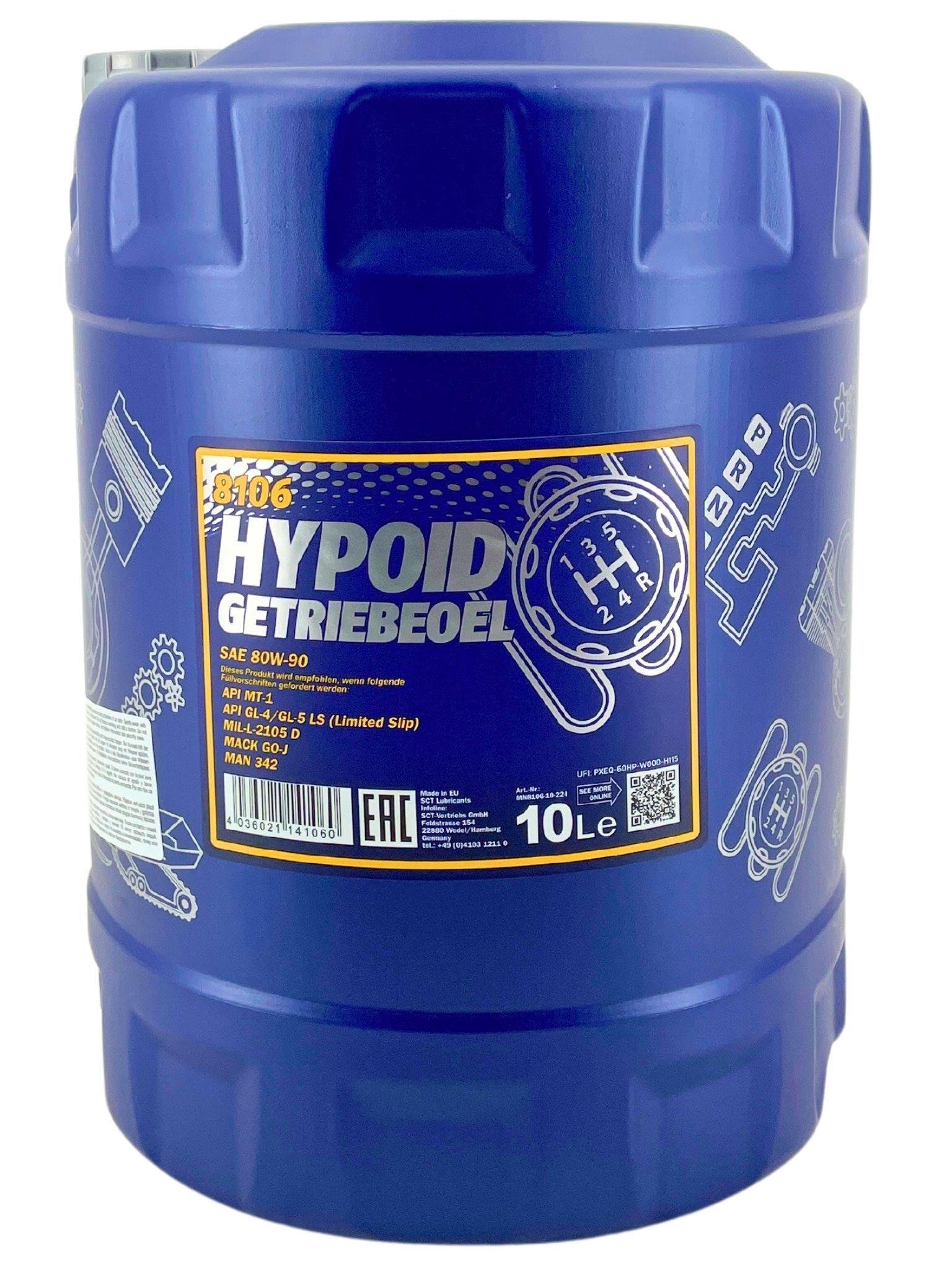 Mannol Hypoid Gear Oil Getriebeöl 80W-90 GL-4/GL-5 LS 10 Liter