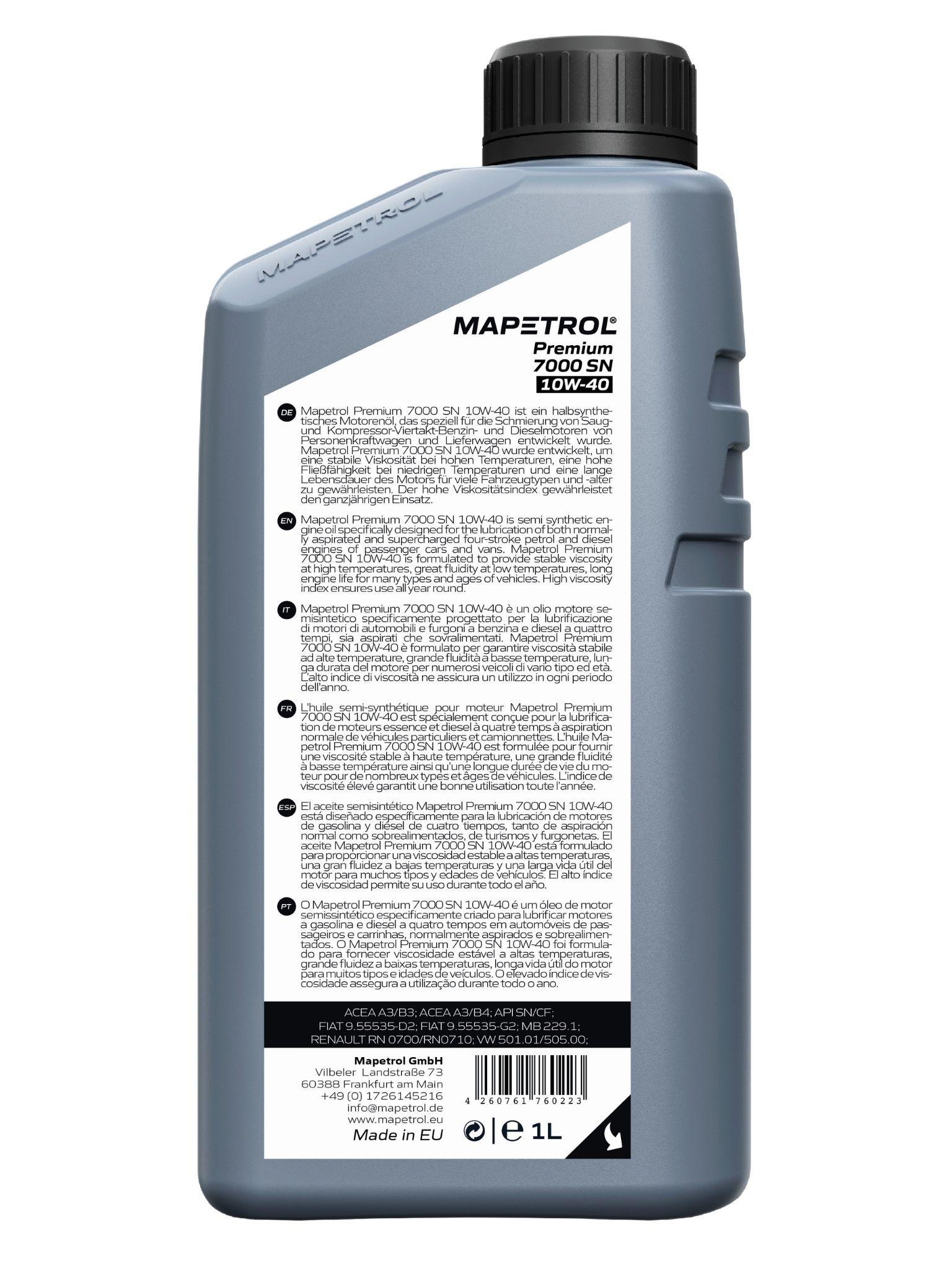 Mapetrol Premium 7000 SN 10W-40 1 Liter