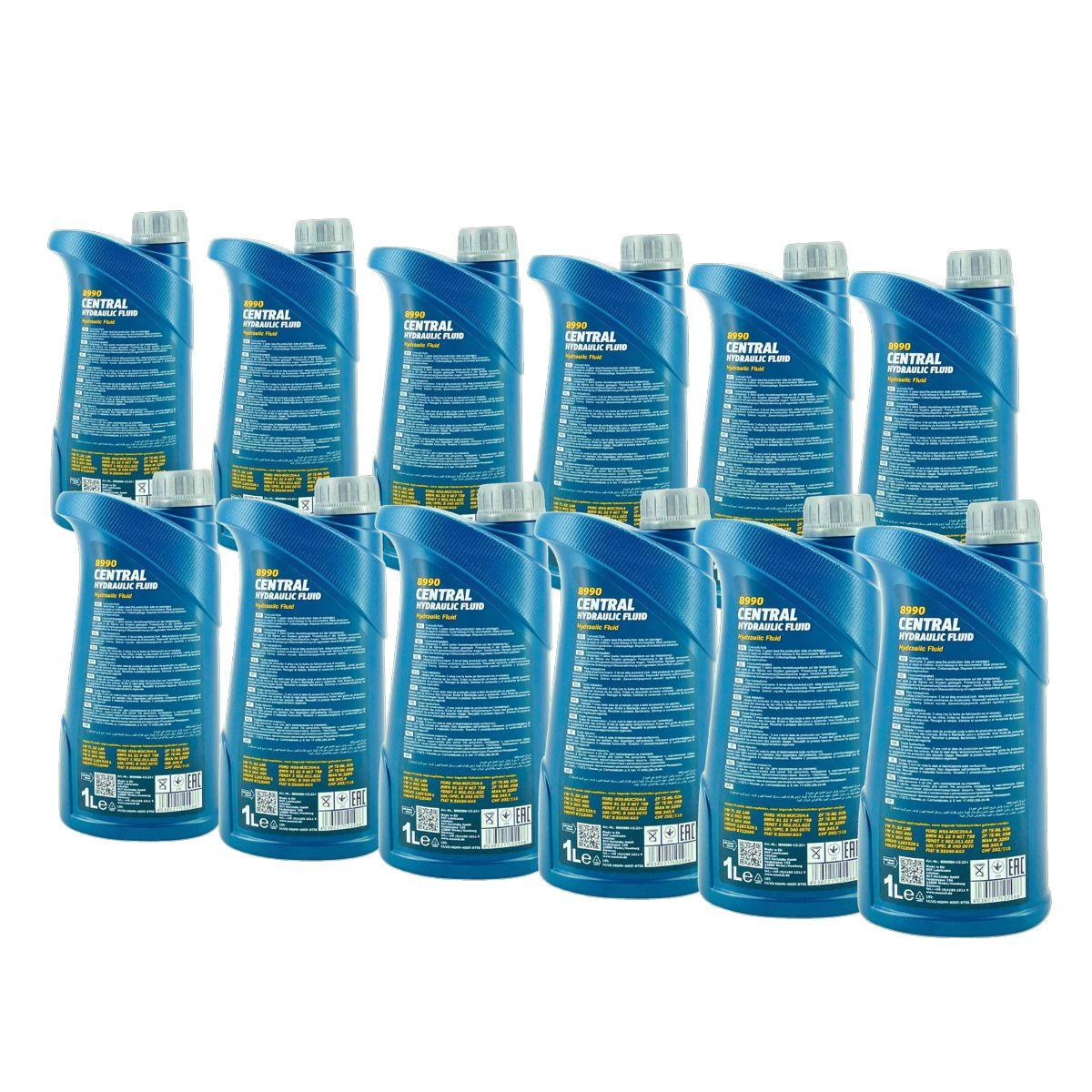 Mannol Central Hydraulic Fluid Hydrauliköl Servolenkungsöl 12x1 Liter
