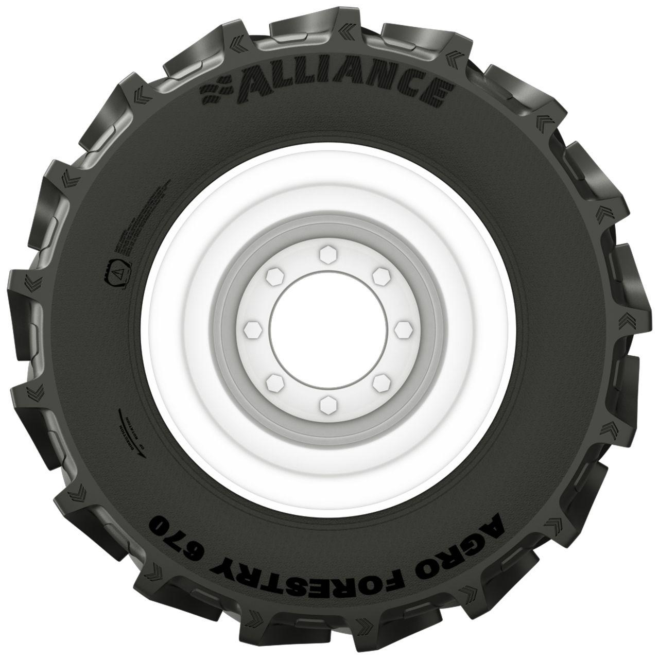 ALLIANCE 710/70 R 38 TL 168A8/175A2 AGRO FORESTRY 670 R-1W STEEL BELTED, ECE106