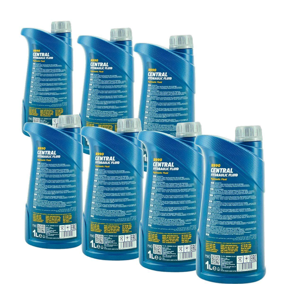 Mannol Central Hydraulic Fluid Hydrauliköl Servolenkungsöl 7x1 Liter