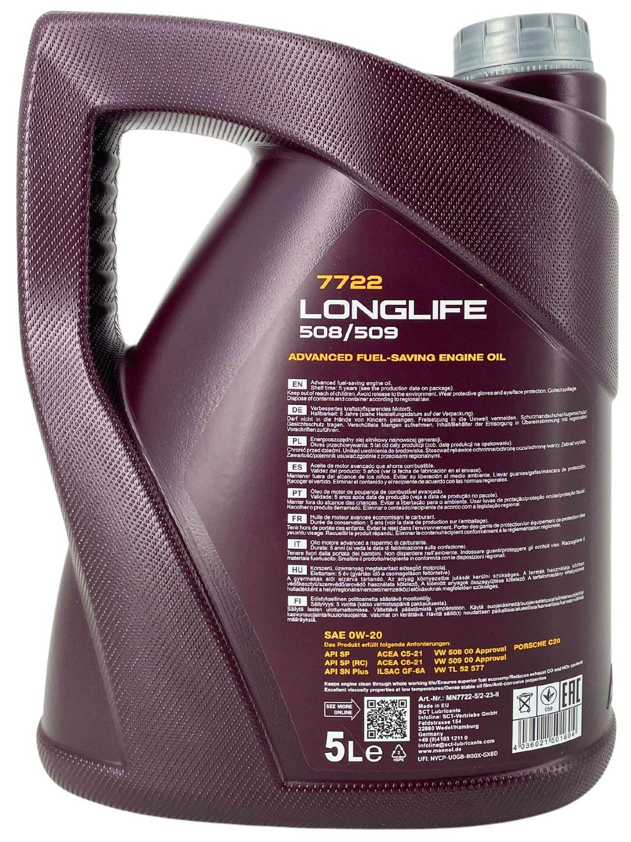 Mannol Longlife 508/509 0W-20 5 Liter