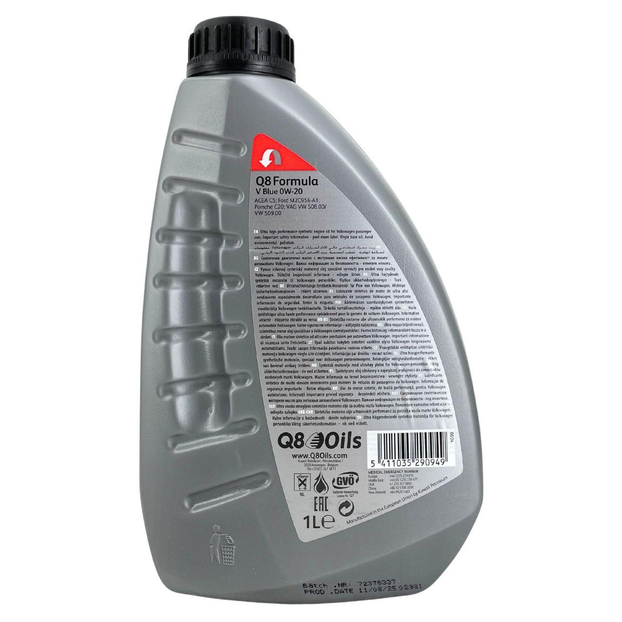 Q8 Formula V Blue 0W-20 1 Liter