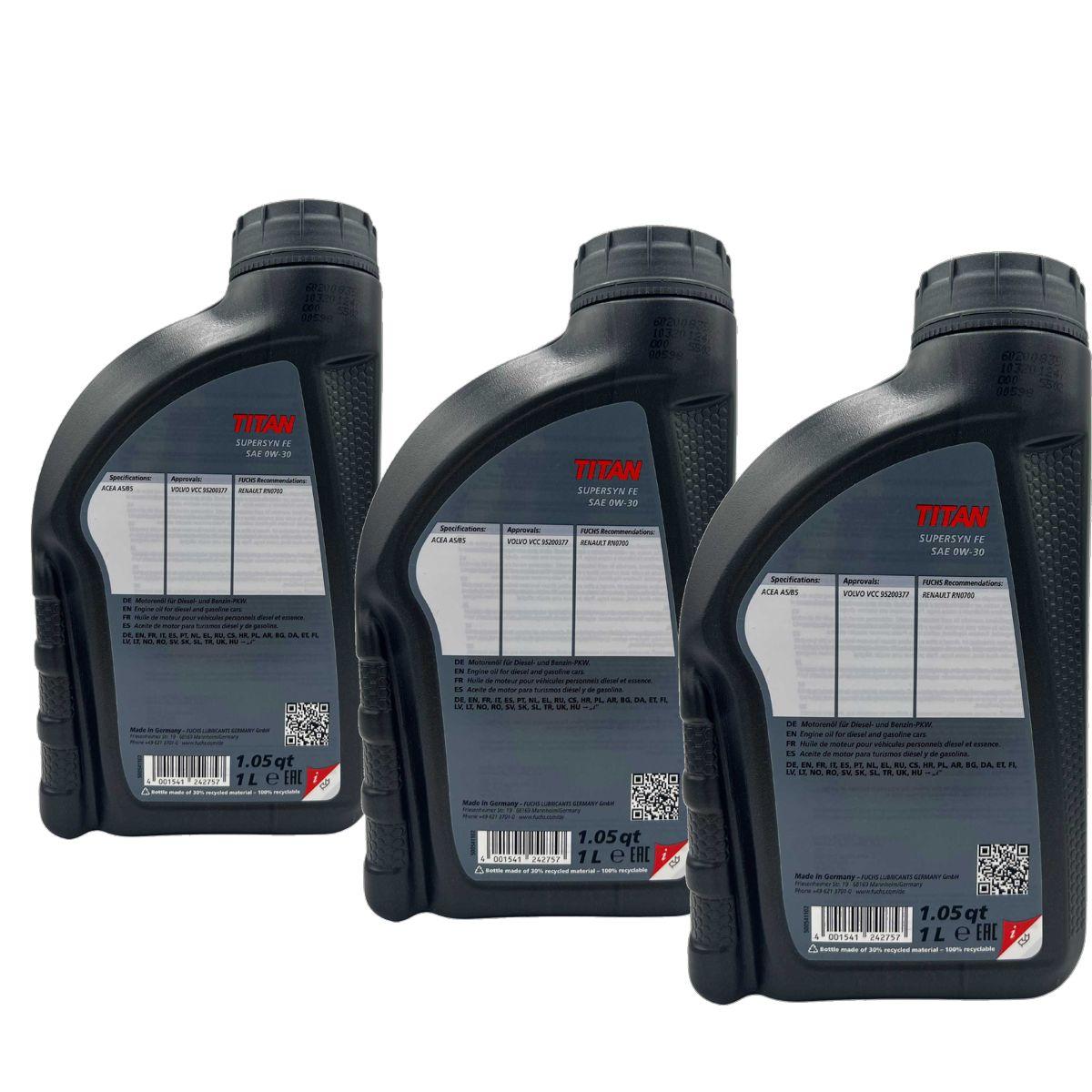 Fuchs Titan Supersyn FE 0W-30 3x1 Liter