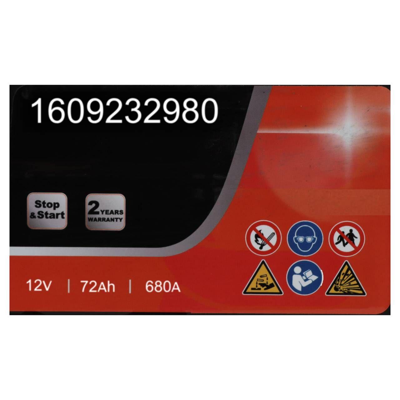 EUROREPAR STD Batterie Autobatterie Starterbatterie 12V 72Ah 680A/EN 1609232980