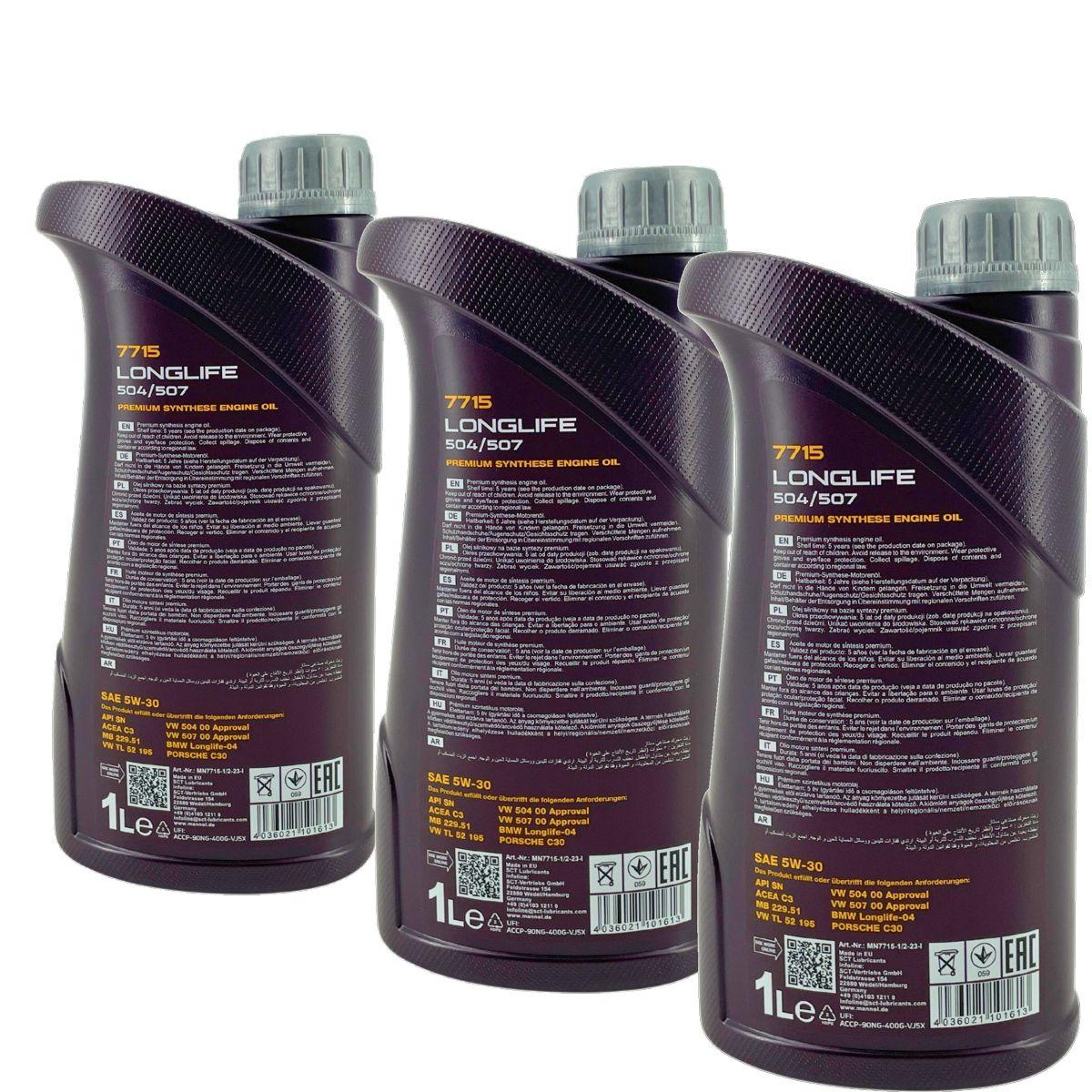 Mannol Longlife 504/507 5W-30 3x1 Liter