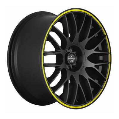 BARRACUDA KARIZZMA mattblack puresports color trim gelb 7.5Jx17 5x100+112 ET35