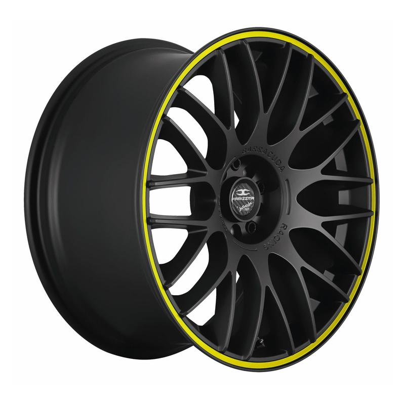 BARRACUDA KARIZZMA mattblack puresports color trim gelb 8.0Jx18 4x100+108 ET33