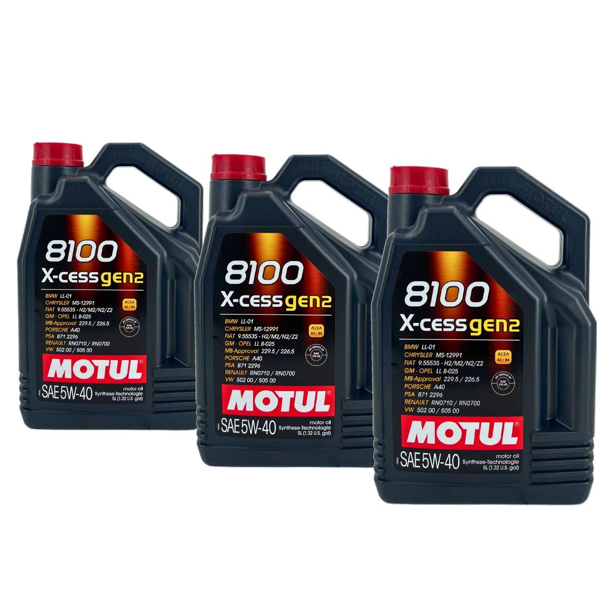Motul 8100 X-cess GEN2 5W-40 3x5 Liter