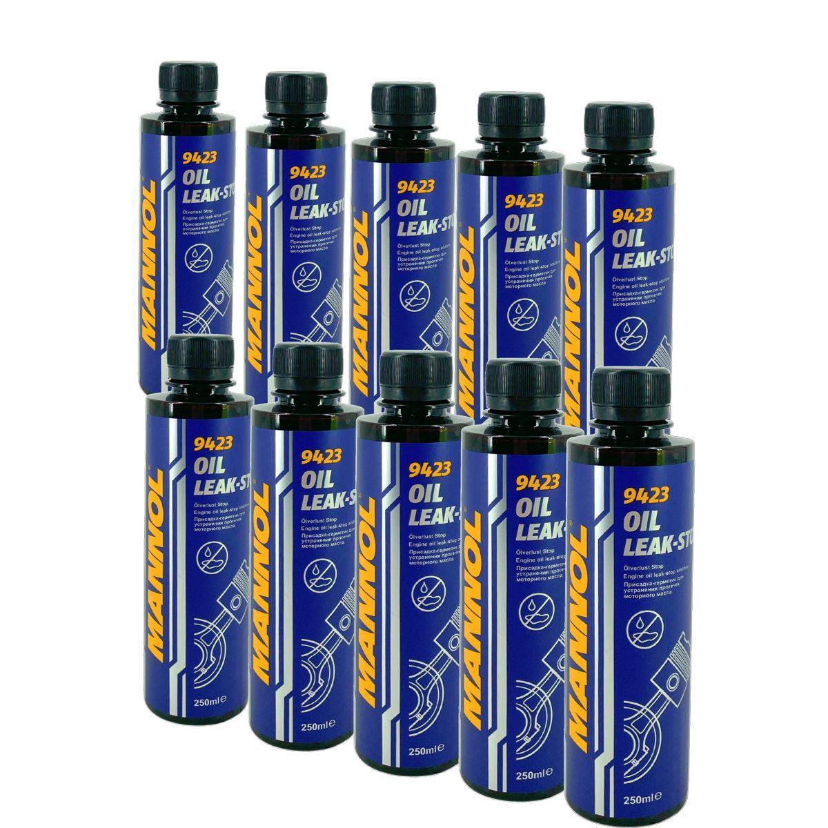 Mannol Oil Leak-Stop Motordichtmittel Ölverlust-Stop Additiv 10x250 ML