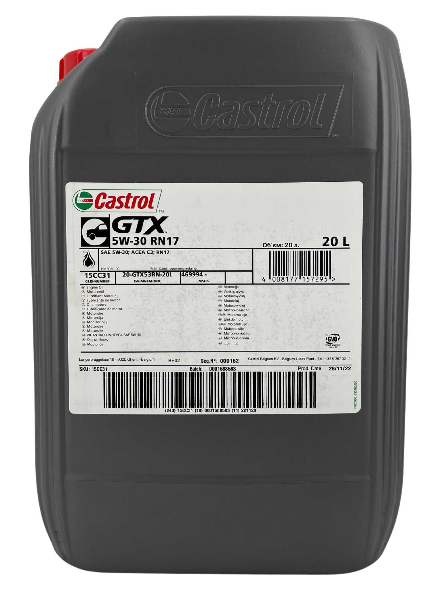 Castrol GTX 5W-30 RN17 20 Liter