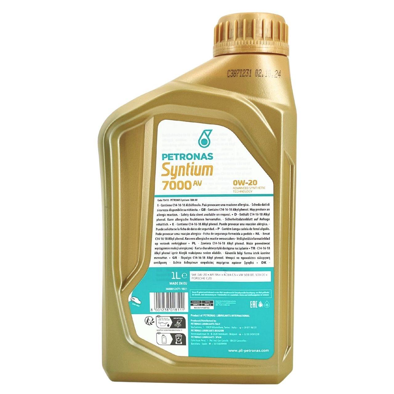 Petronas Syntium 7000 AV 0W-20 1 Liter