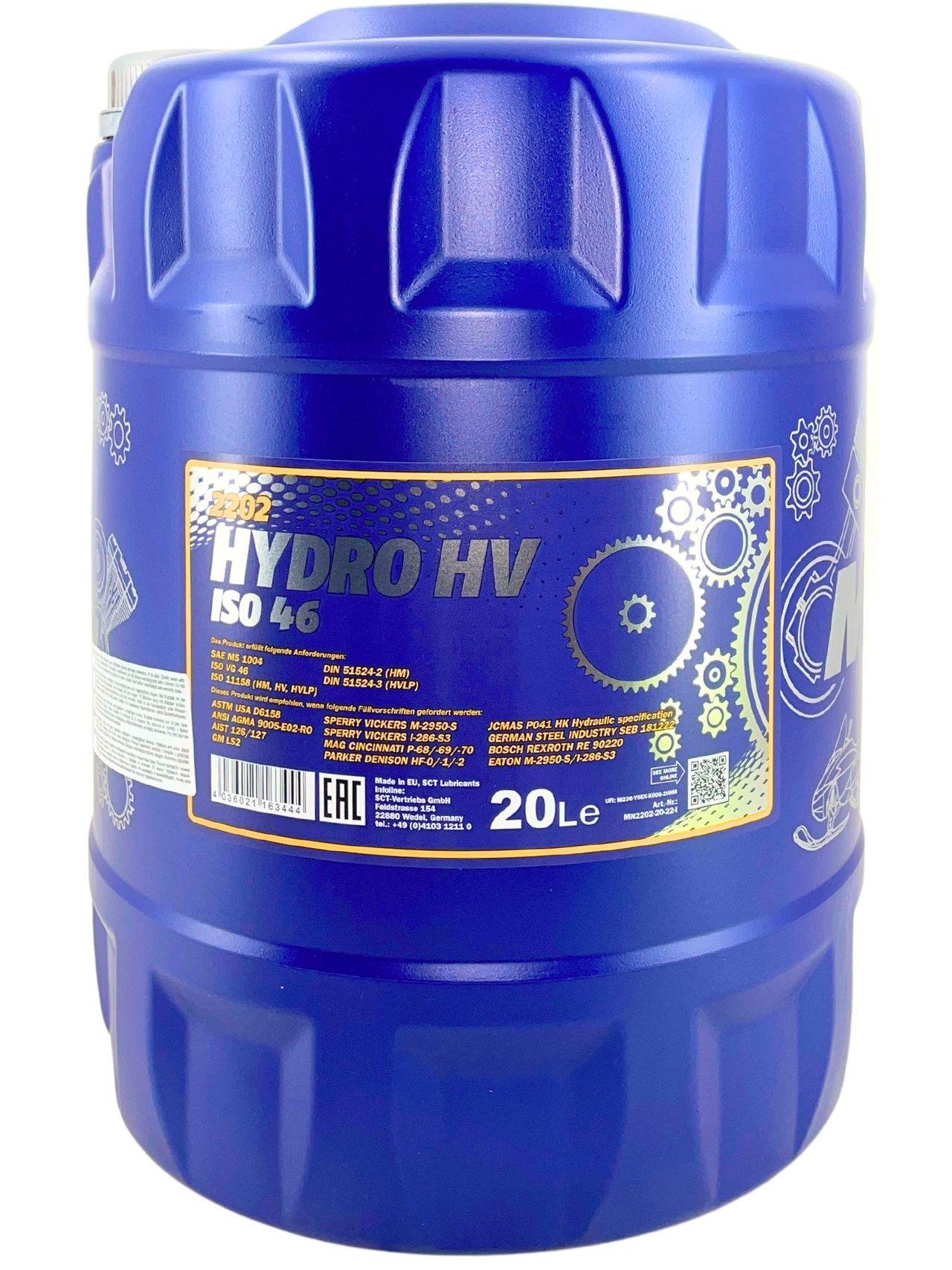 Mannol Hydro HV ISO 46 / HVLP 46 Longlife 20 Liter