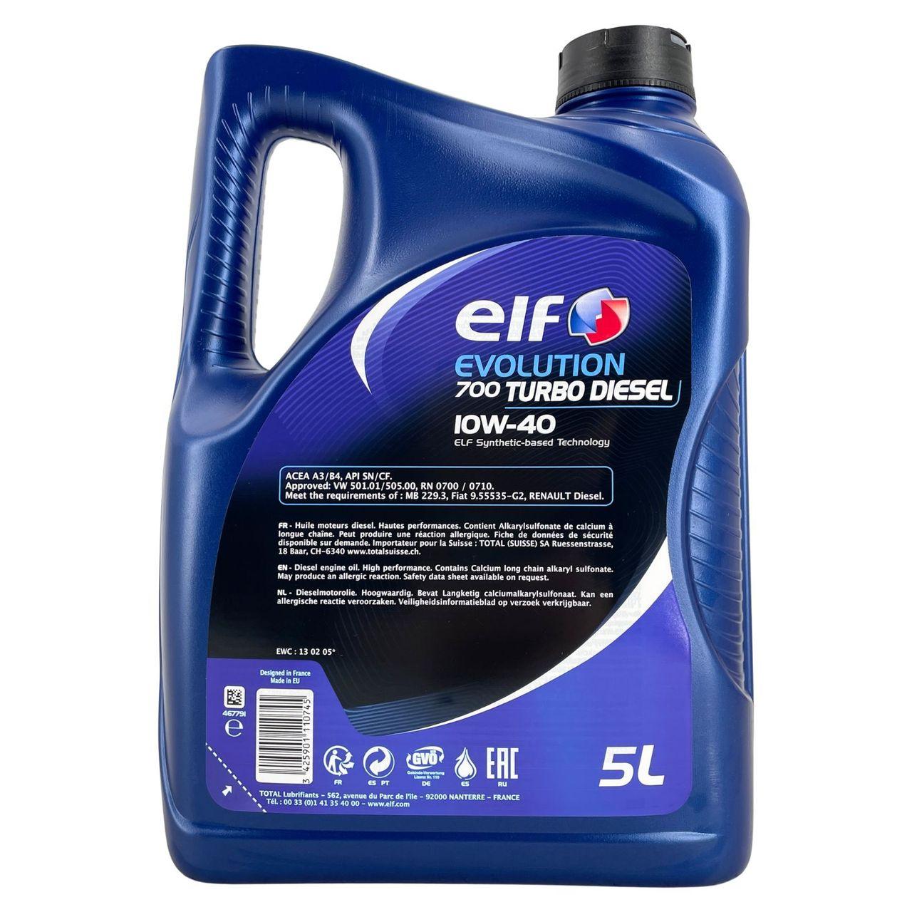 Elf Evolution 700 Turbo Diesel 10W-40 5 Liter