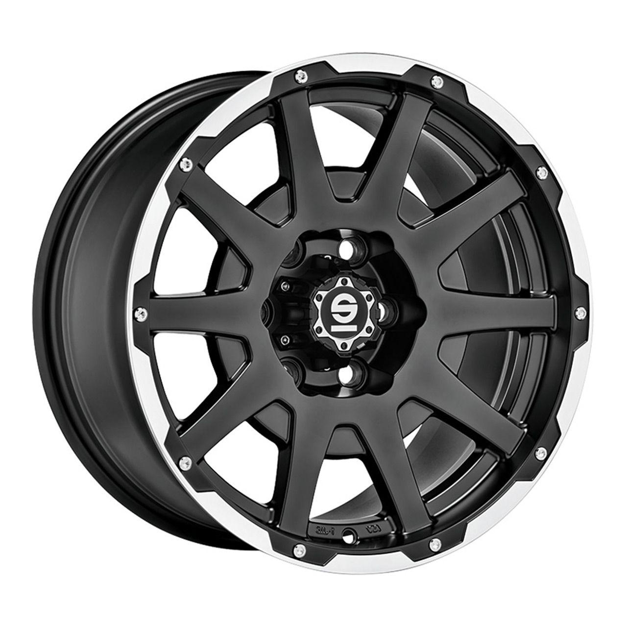 SPARCO DAKAR matt black lip polished + revits 8.5Jx18 6x139.7 ET0