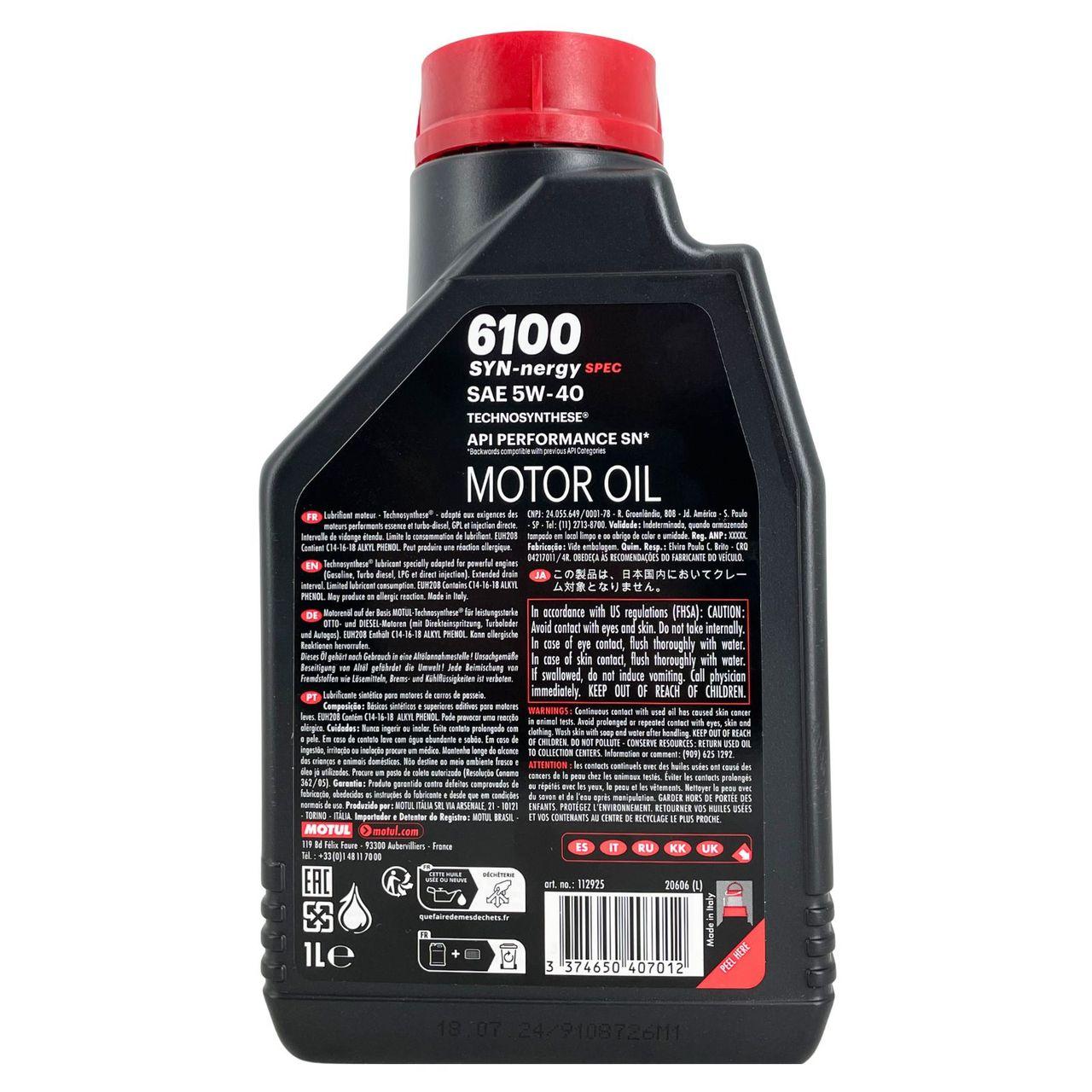 Motul 6100 SYN-nergy SPEC 5W-40 1 Liter