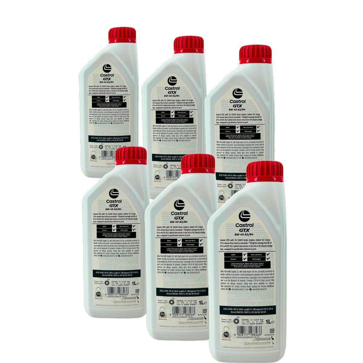 Castrol GTX 5W-40 A3/B4 6x1 Liter