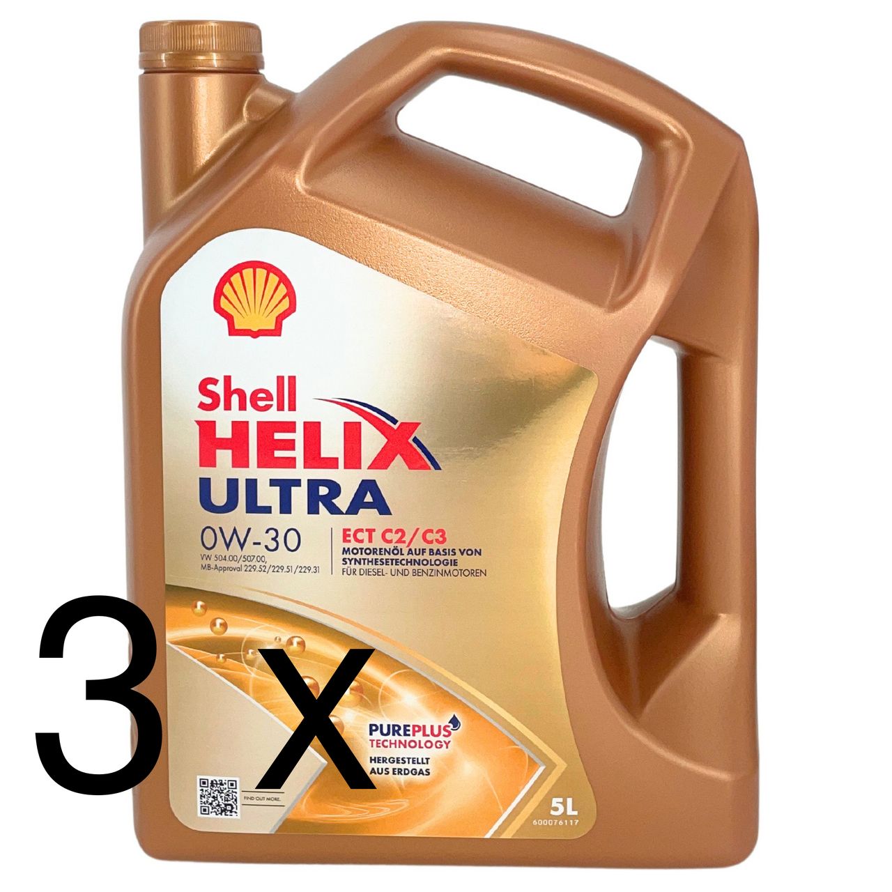 Shell Helix Ultra ECT C2 C3 0W-30 3x5 Liter