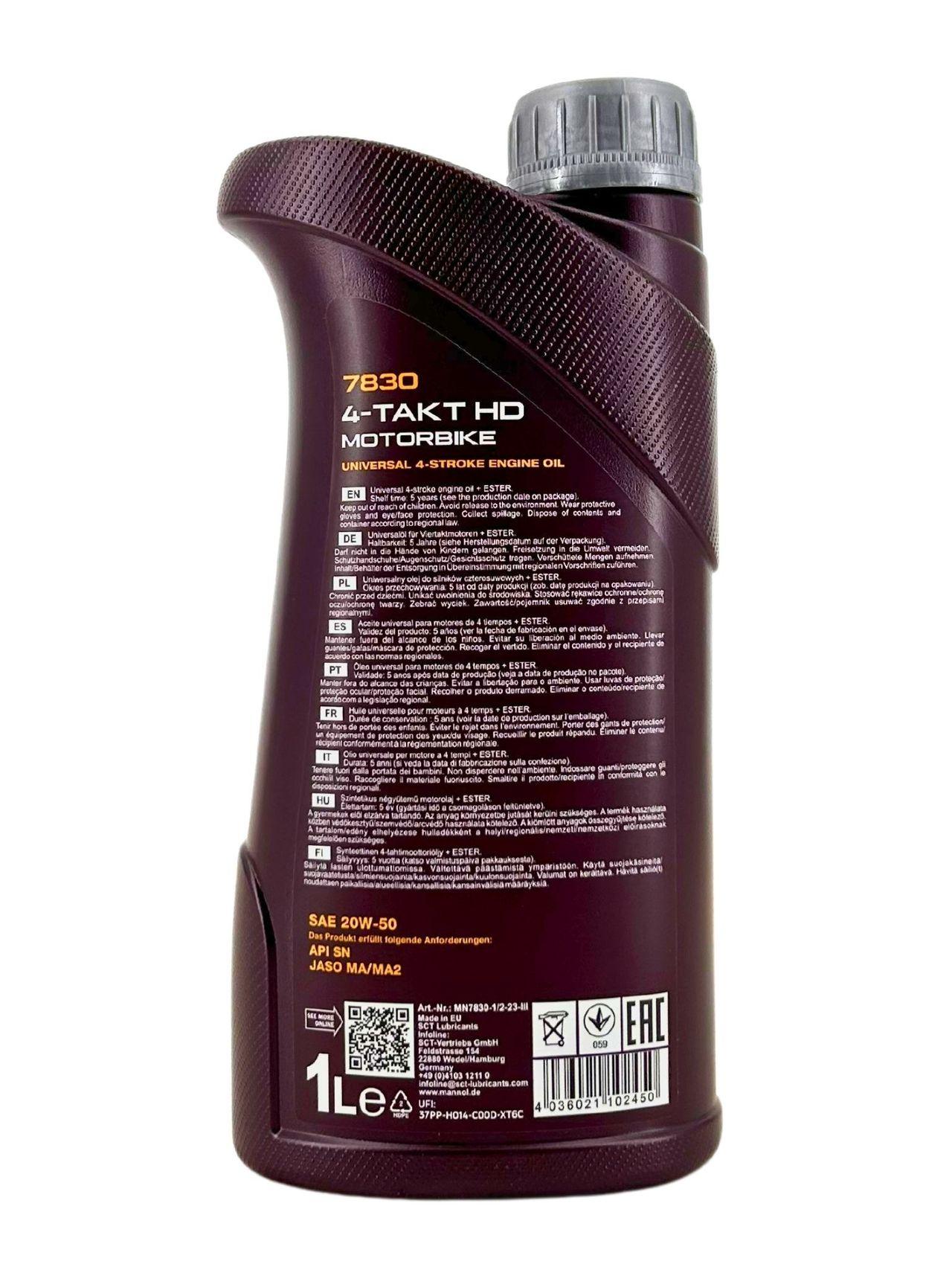 Mannol 4-Takt Motorbike HD 20W-50 1 Liter