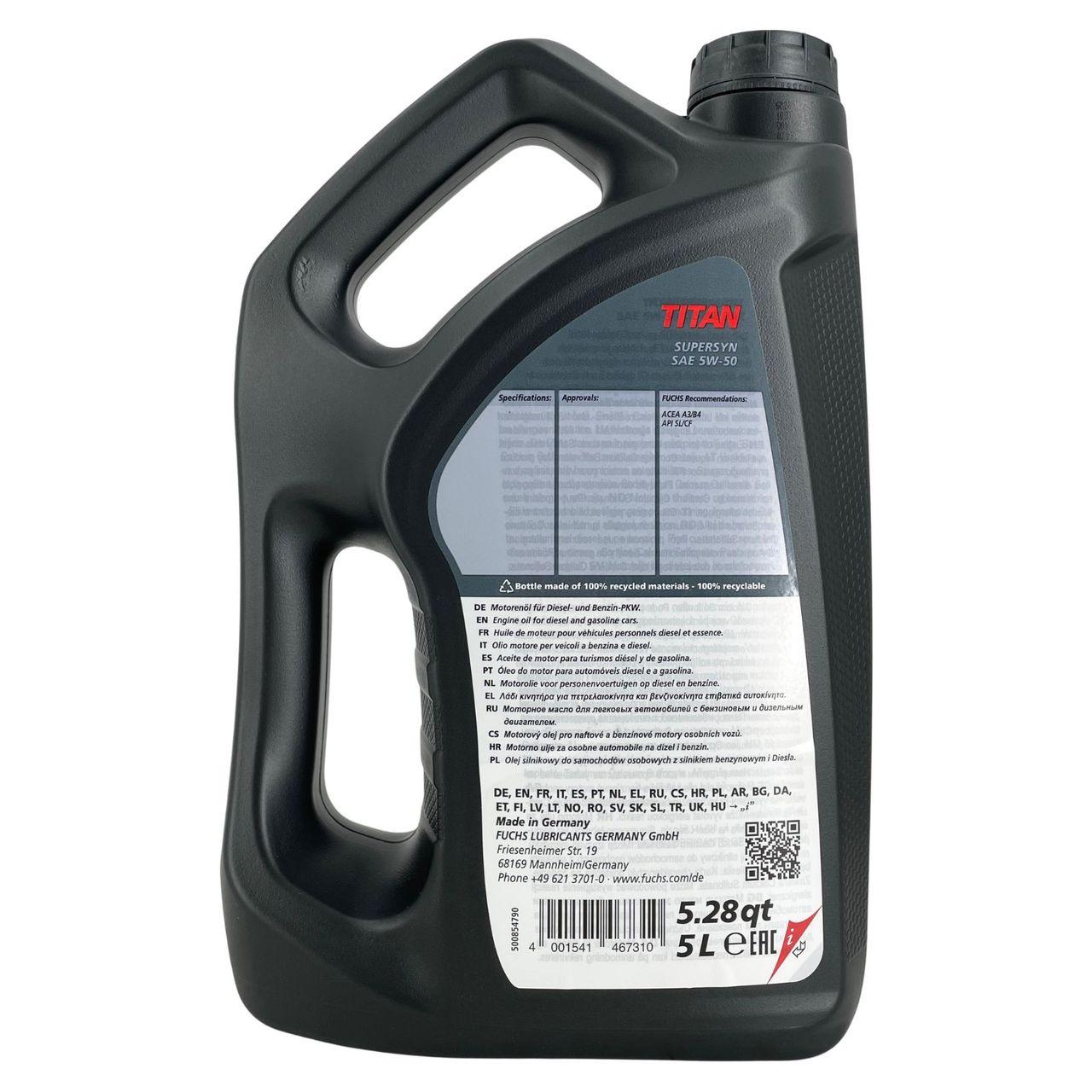 Fuchs Titan Supersyn 5W-50 5 Liter