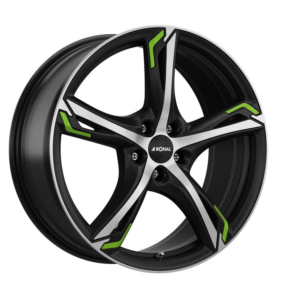 RONAL RONAL R62 GREEN jetblack-matt-frontkopiert 7.5Jx18 5x112 ET51