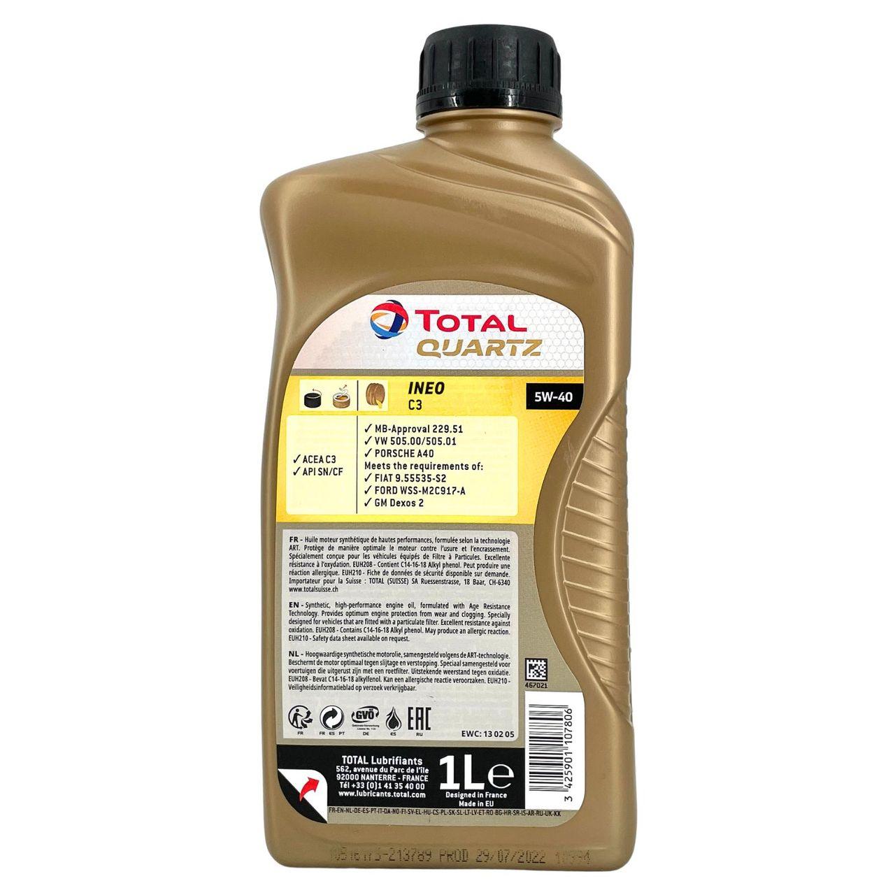 Total Quartz Ineo C3 5W-40 1 Liter