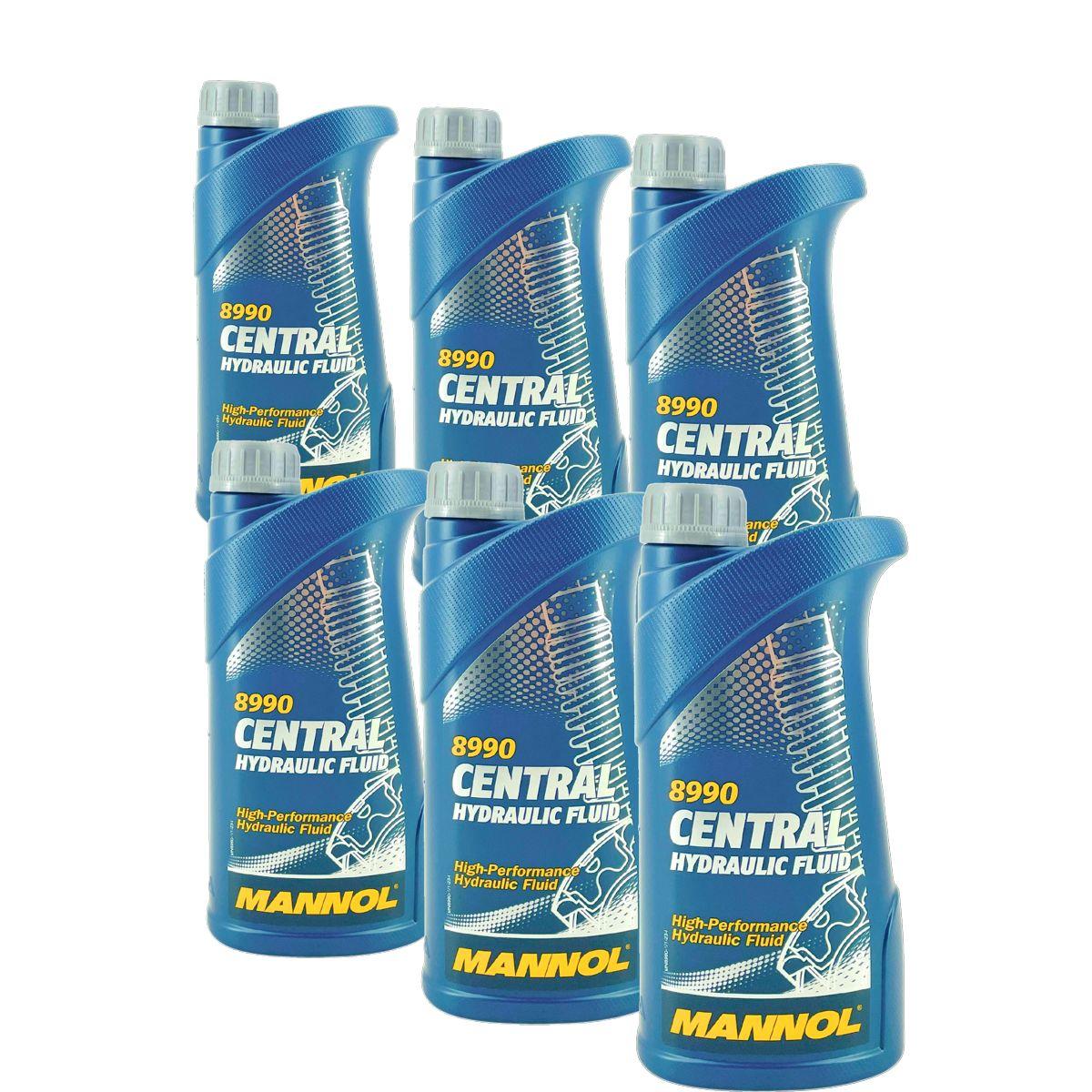 Mannol Central Hydraulic Fluid Hydrauliköl Servolenkungsöl 6x1 Liter