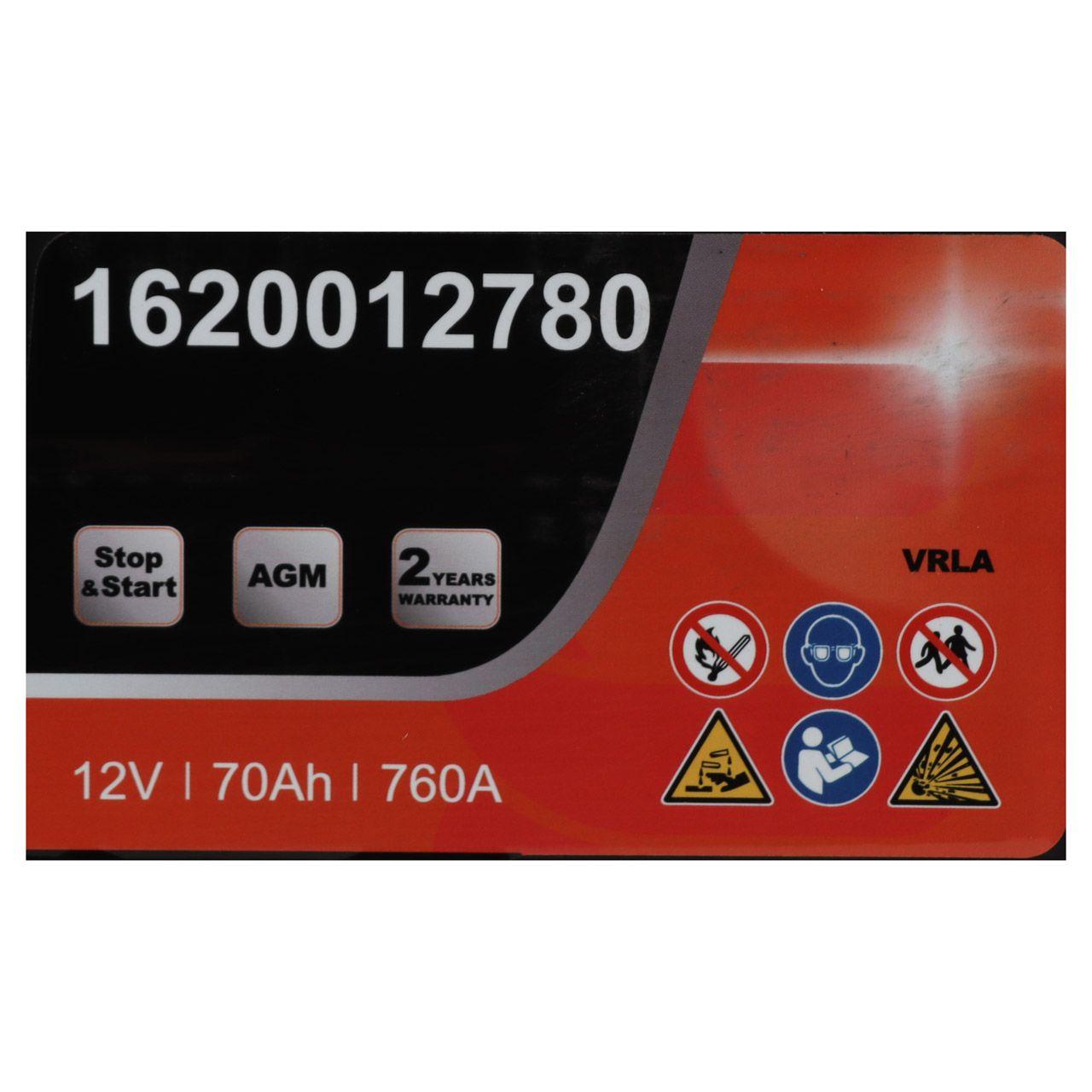 EUROREPAR AGM Batterie Autobatterie Starterbatterie 12V 70Ah 760A/EN 1692582480