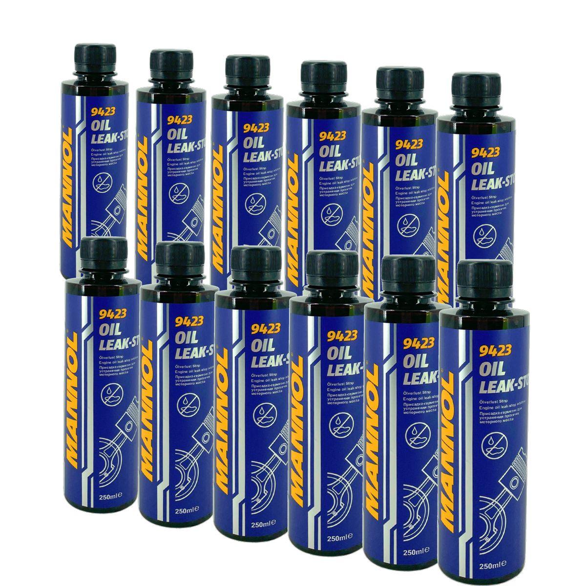 Mannol Oil Leak-Stop Motordichtmittel Ölverlust-Stop Additiv 12x250 ML