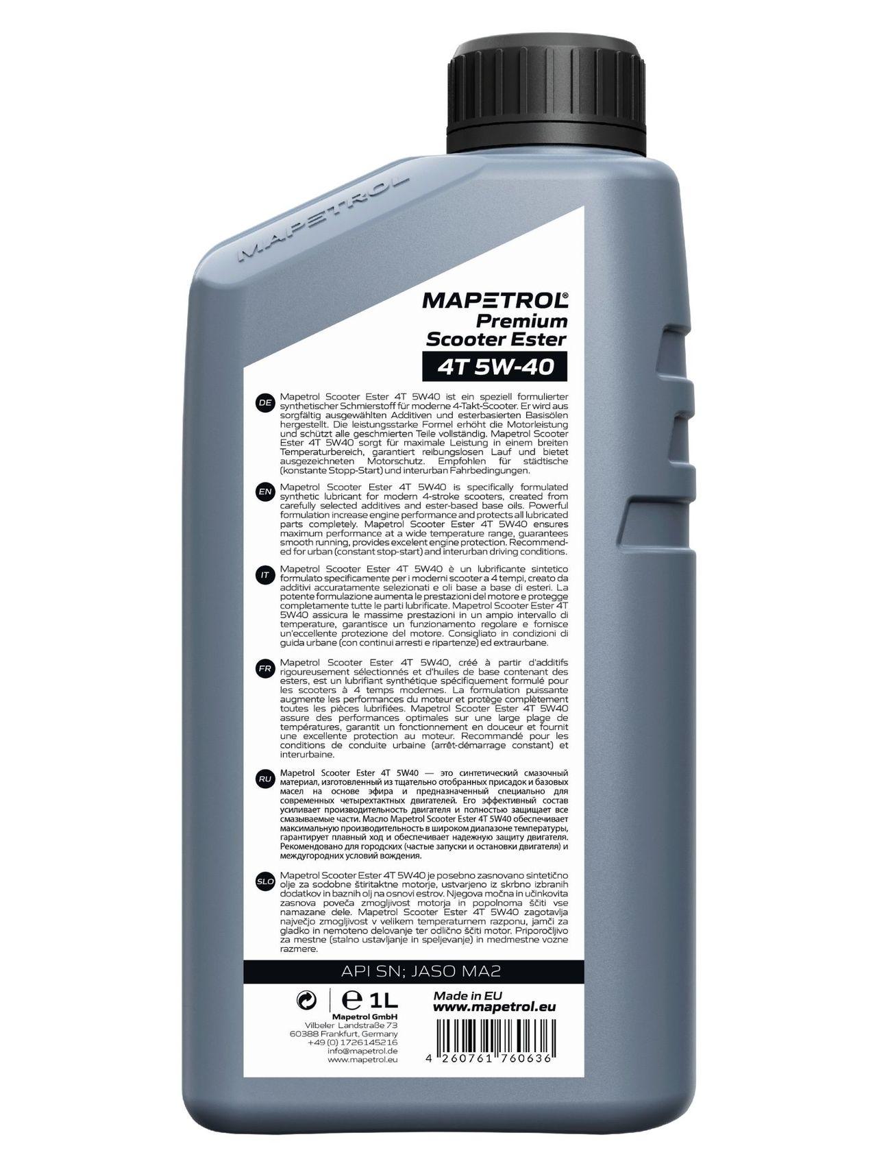 Mapetrol Premium Scooter Ester 4T 5W-40 1 Liter