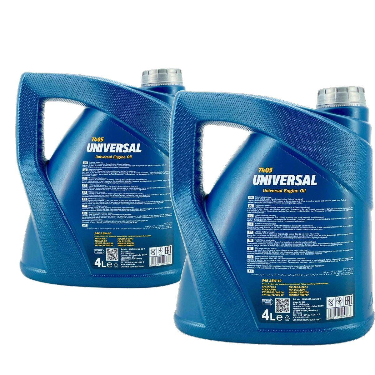 Mannol Universal 15W-40 2x4 Liter
