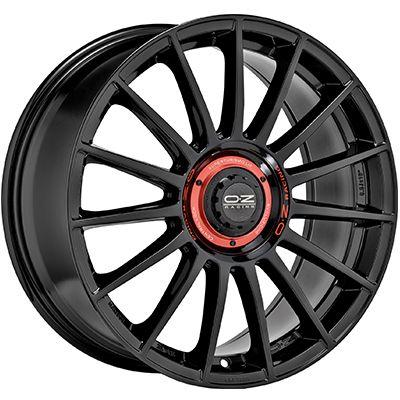 OZ SUPERTURISMO EVOLUZIONE gloss black + red lettering 8.5Jx20 5x112 ET45