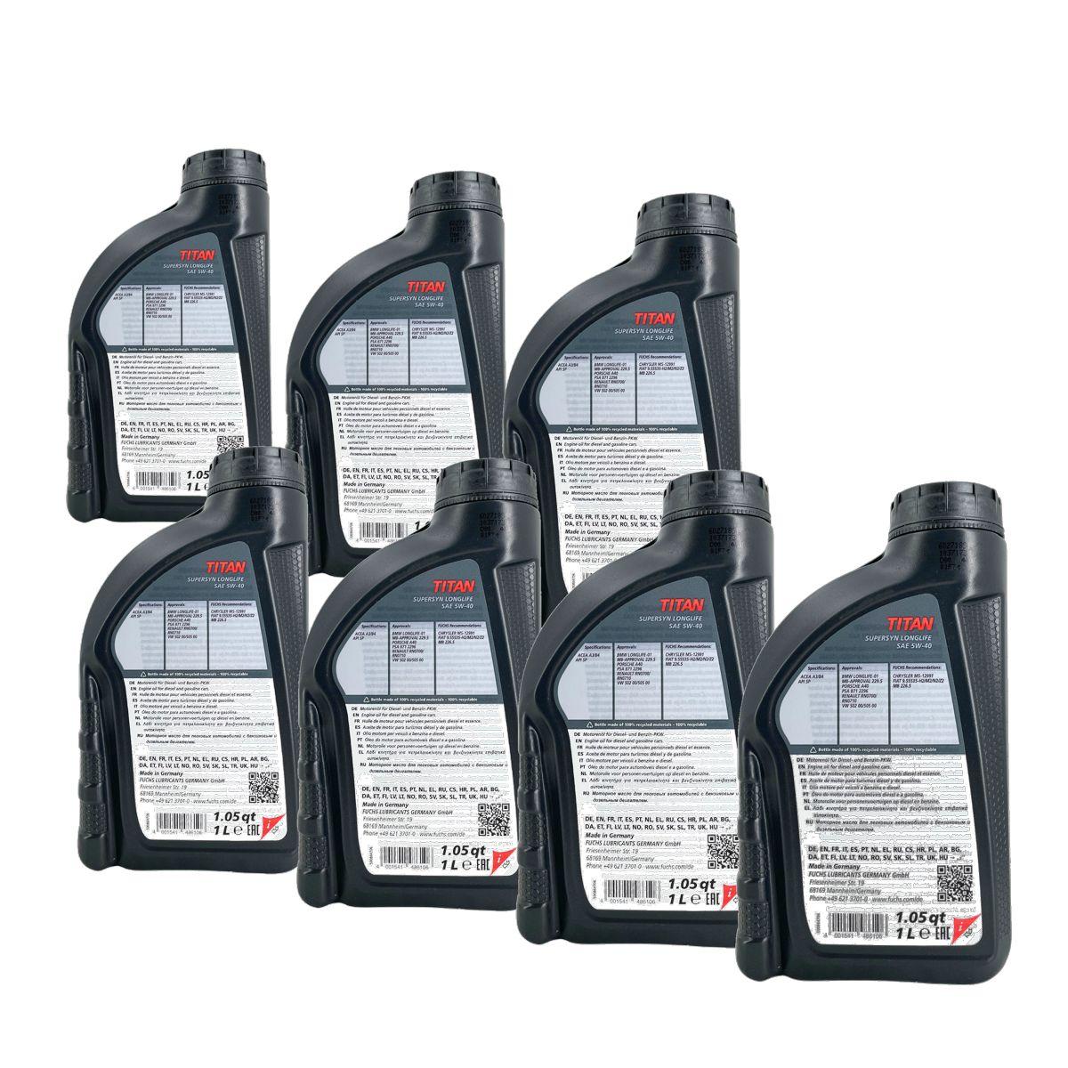 Fuchs Titan Supersyn Longlife 5W-40 7x1 Liter