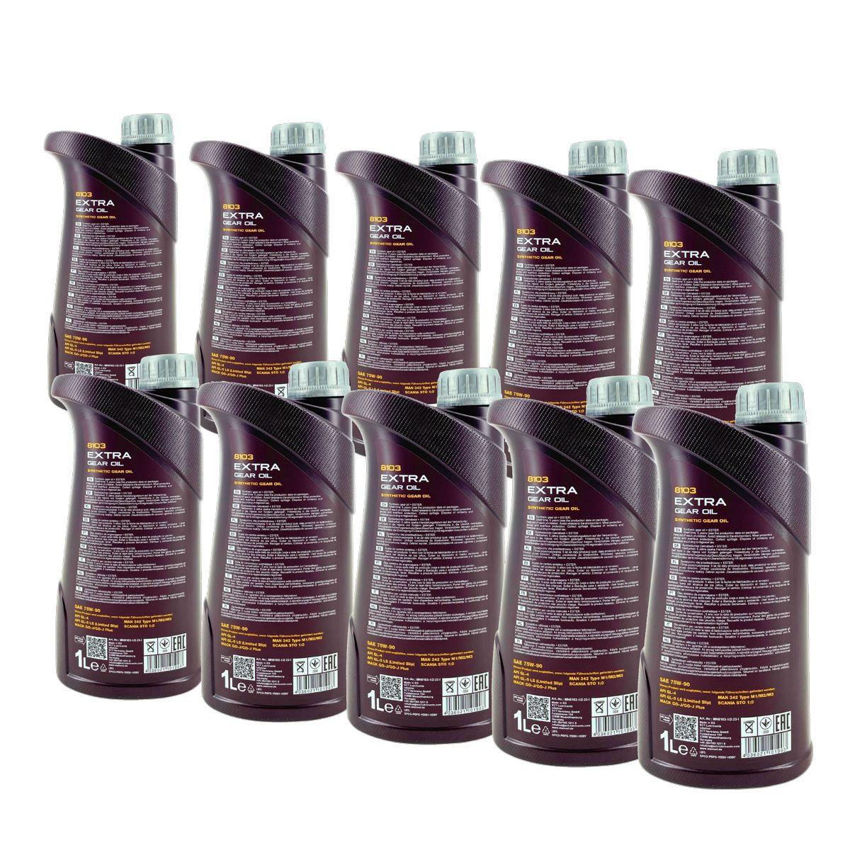 Mannol Extra Gear Oil Getriebeöl 75W-90 GL-4/GL-5 LS 10x1 Liter