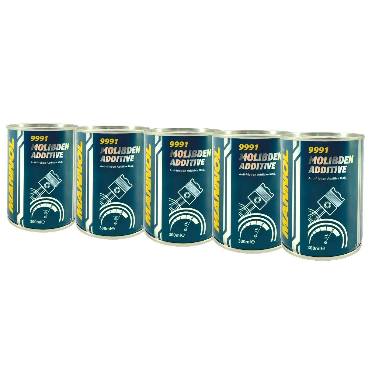 Mannol Molibden Additive Motoröl und Schaltgetriebeöl Additiv 5x300 ML