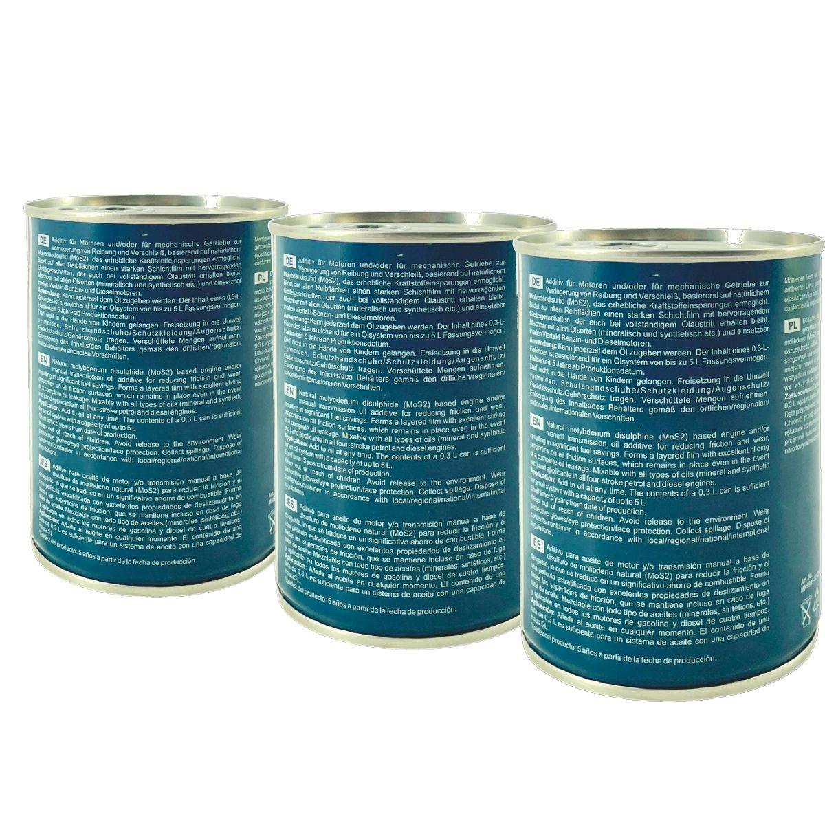 Mannol Molibden Additive Motoröl und Schaltgetriebeöl Additiv 3x300 ML