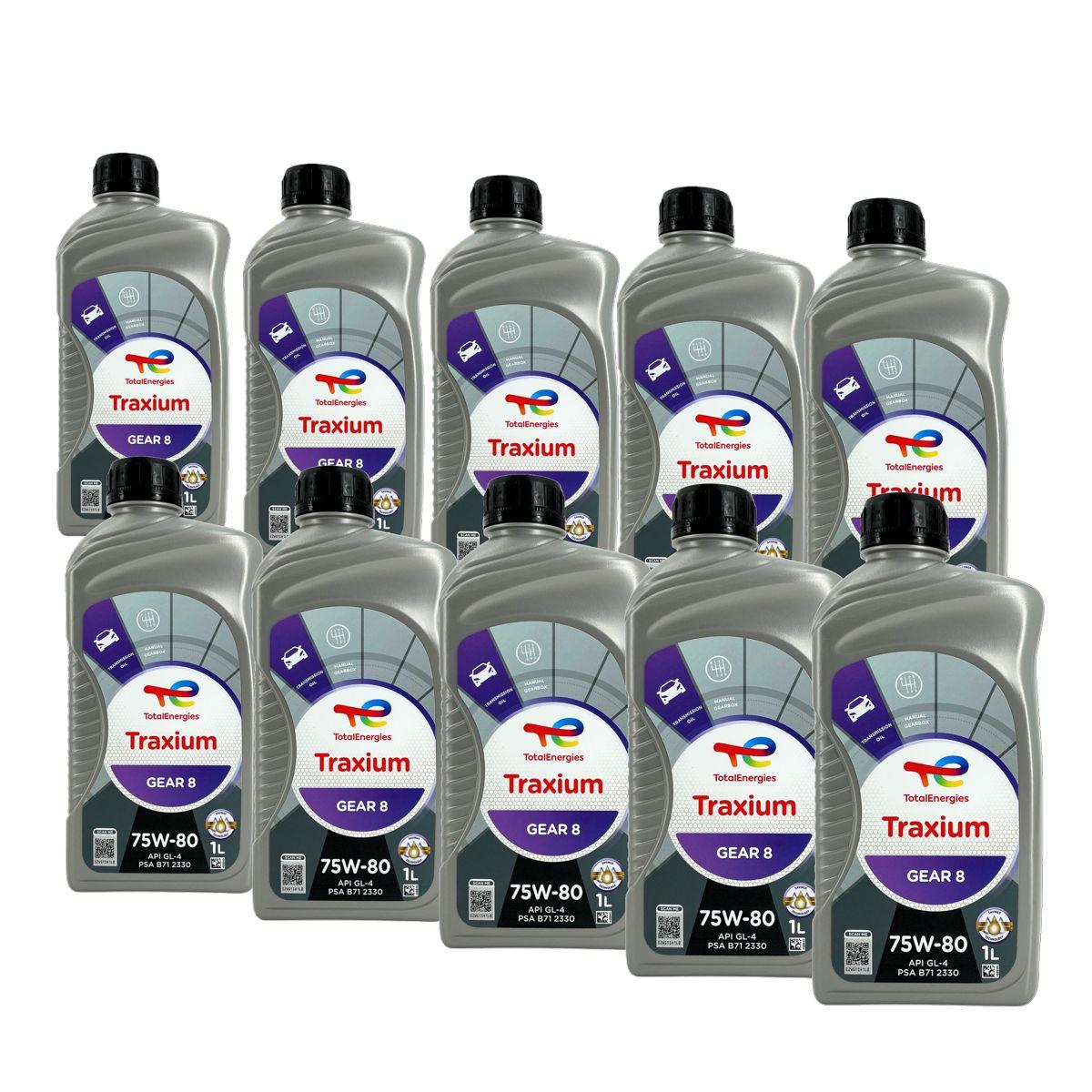 Total Traxium Gear 8 75W-80 10x1 Liter