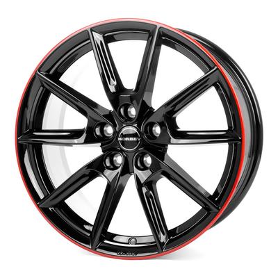 BORBET DESIGN LX19 black glossy red ring 8.0Jx19 5x112 ET44